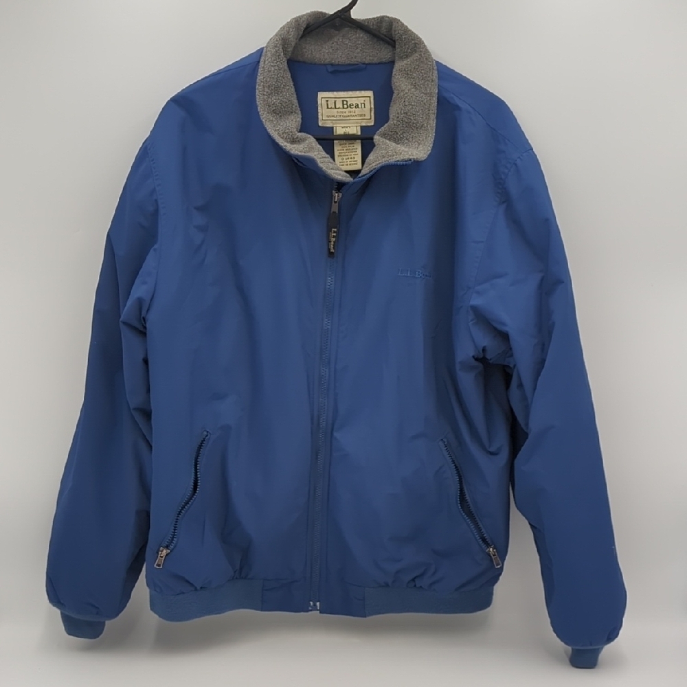 Vtg 90s L.L. Bean Warm-Up Jacket Blue Fleece Lined O UF43 Large Gorpcore